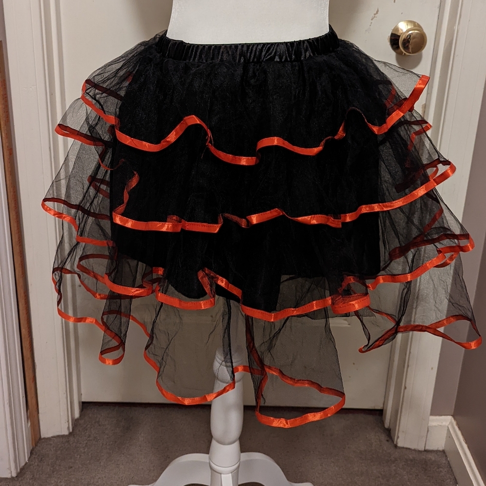 Black and Red Layered Tutu Skirt